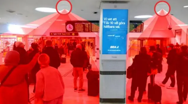 Antenas 5G en el interior de la estación de ferrocaril